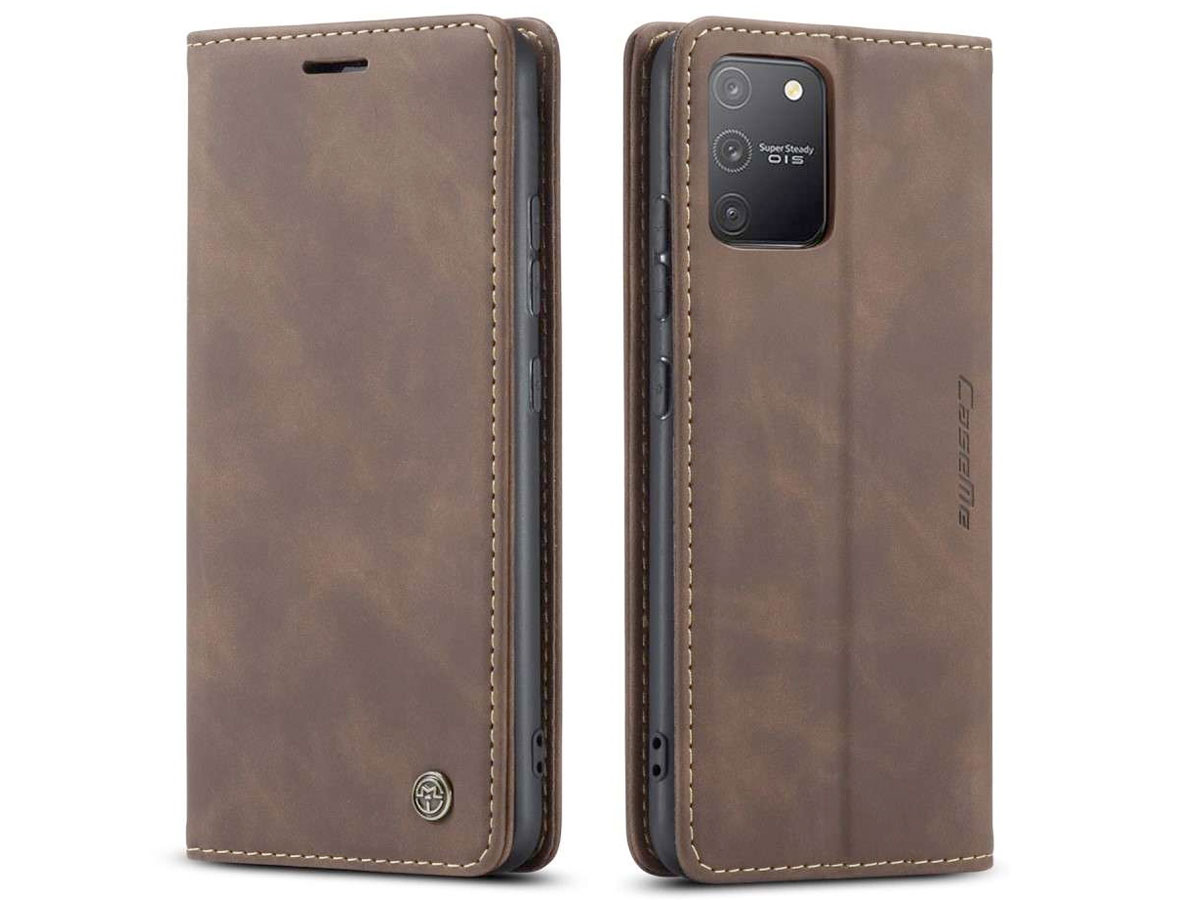 CaseMe Vintage BookCase Bruin - Samsung Galaxy S10 Lite hoesje