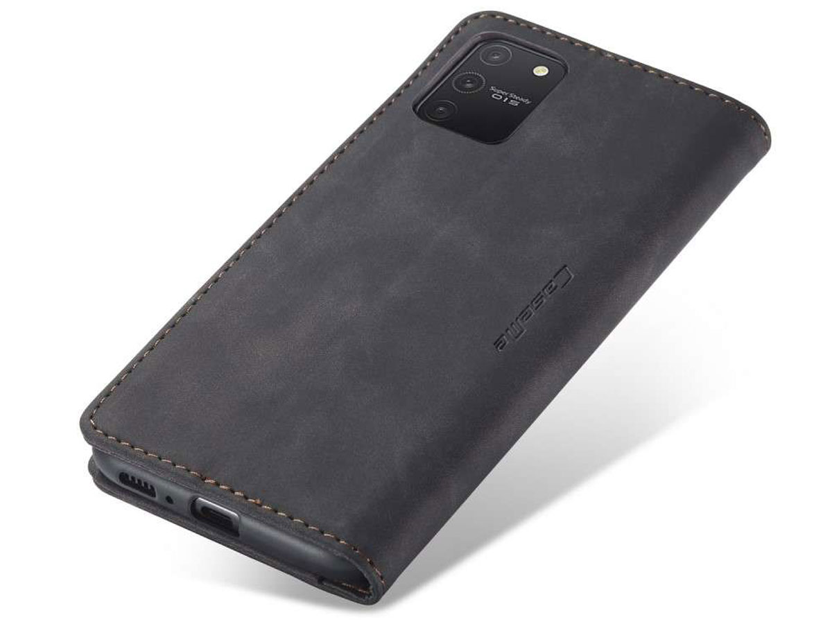 CaseMe Vintage BookCase Zwart - Samsung Galaxy S10 Lite hoesje