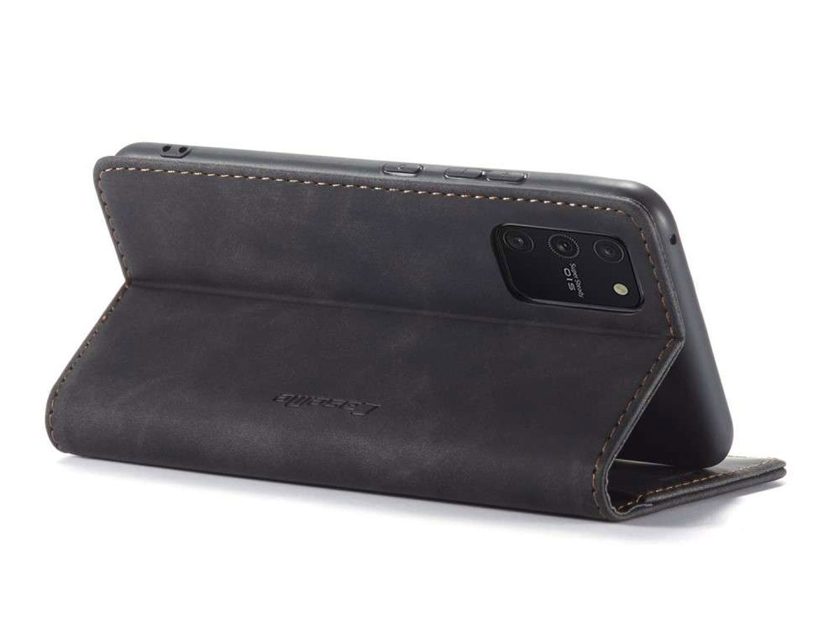 CaseMe Vintage BookCase Zwart - Samsung Galaxy S10 Lite hoesje