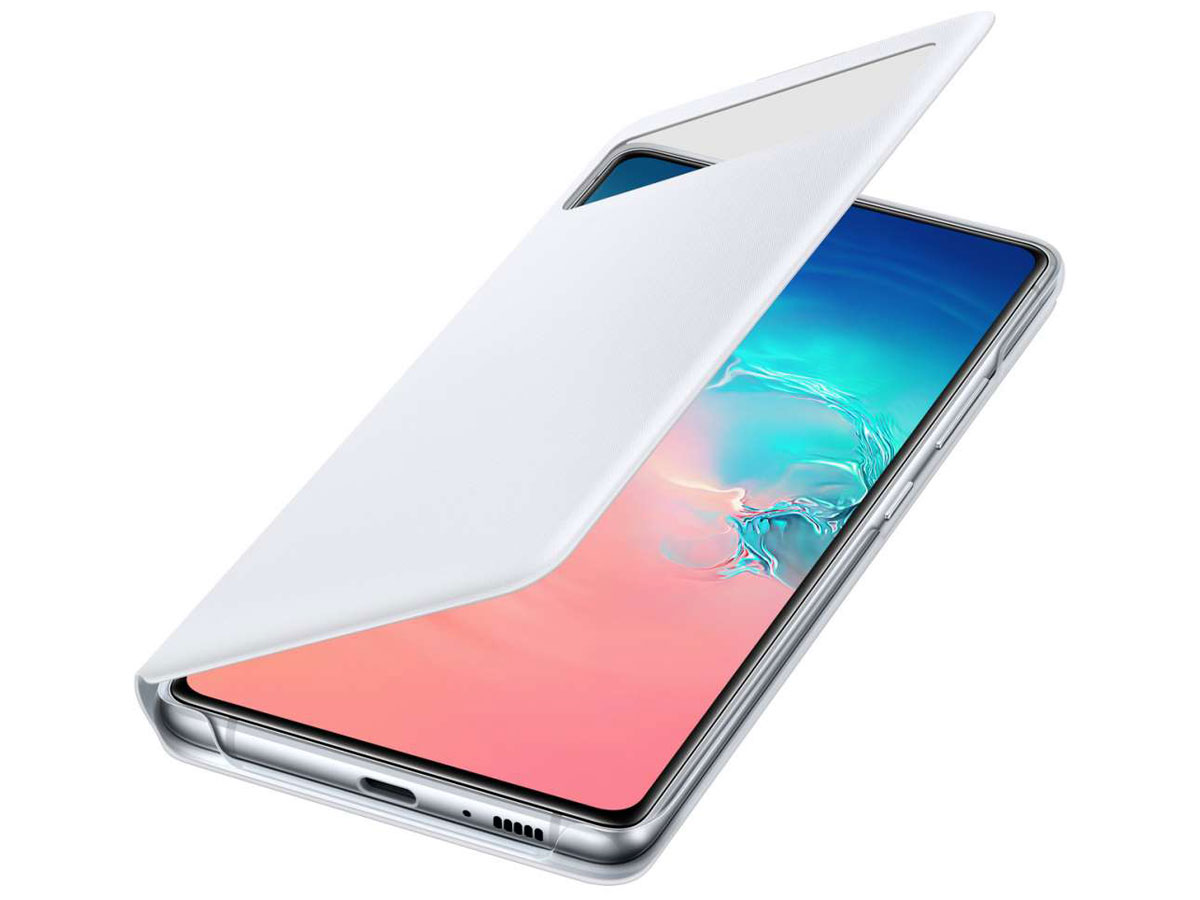 Geologie Gymnast Afspraak Samsung Galaxy S10 Lite S-View Wallet Cover Hoesje Wit