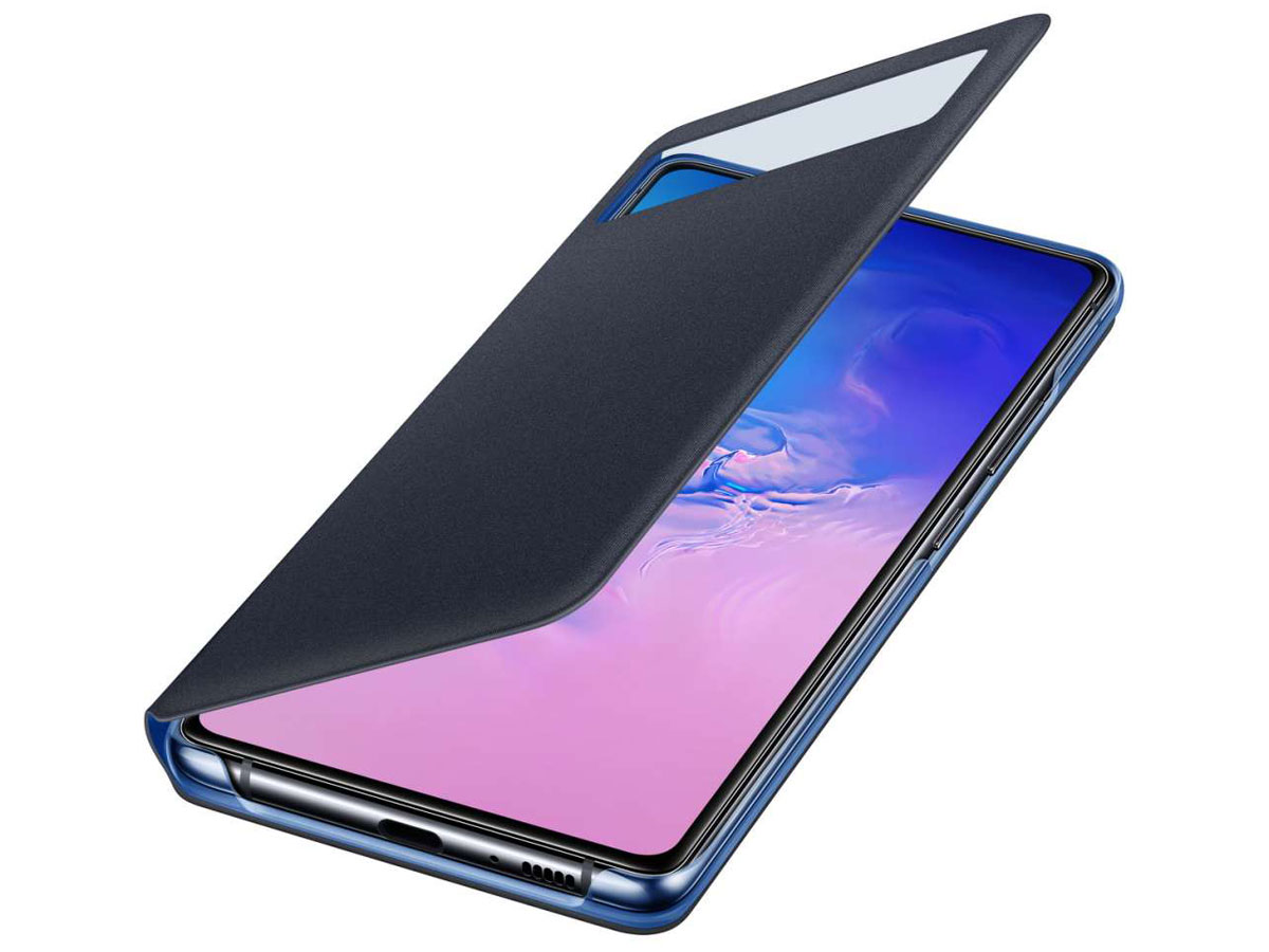 Tot stand brengen Deens Zware vrachtwagen Samsung Galaxy S10 Lite S-View Wallet Cover Hoesje Zwart