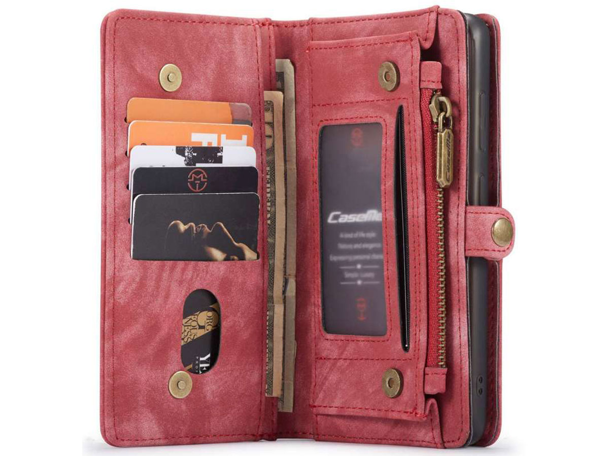 CaseMe 2in1 Wallet Ritsvak Case Rood - Samsung Galaxy S20 FE Hoesje