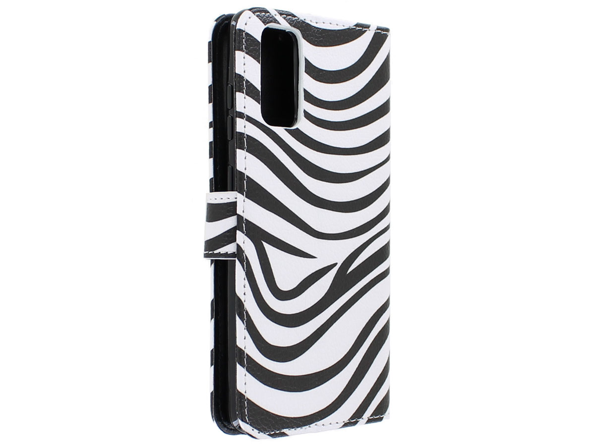 Book Case Mapje Zebra Print - Samsung Galaxy S20 hoesje