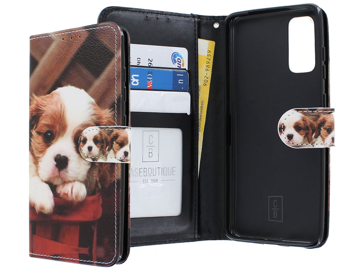 Book Case Mapje Honden Print - Samsung Galaxy S20 hoesje