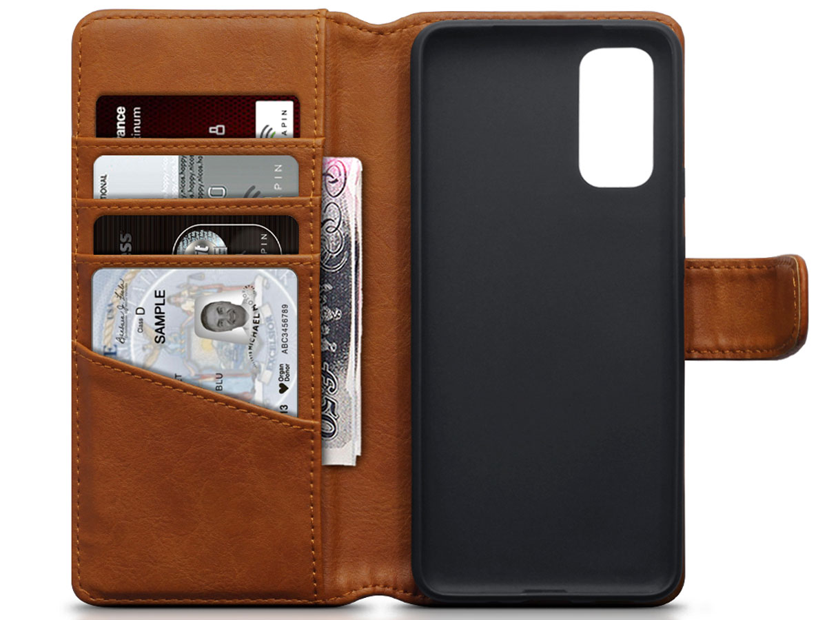 CaseBoutique Wallet Case Leer Cognac - Galaxy S20 hoesje