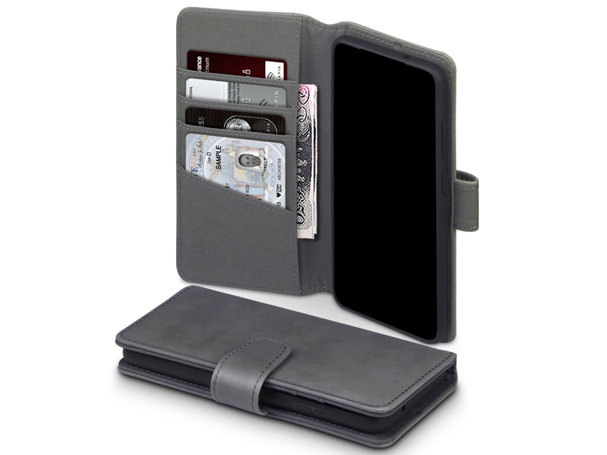 CaseBoutique Wallet Case Leer Grijs - Galaxy S20 hoesje