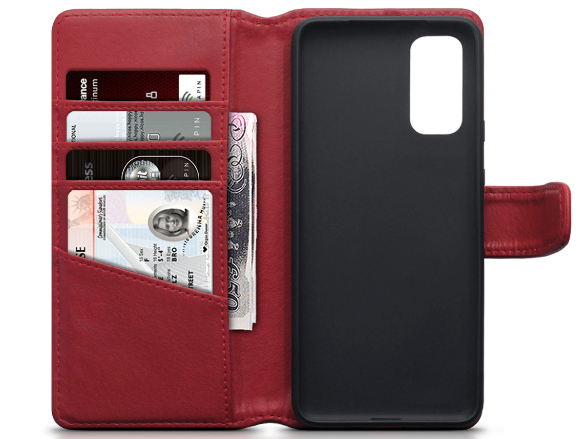CaseBoutique Wallet Case Leer Rood - Galaxy S20 hoesje