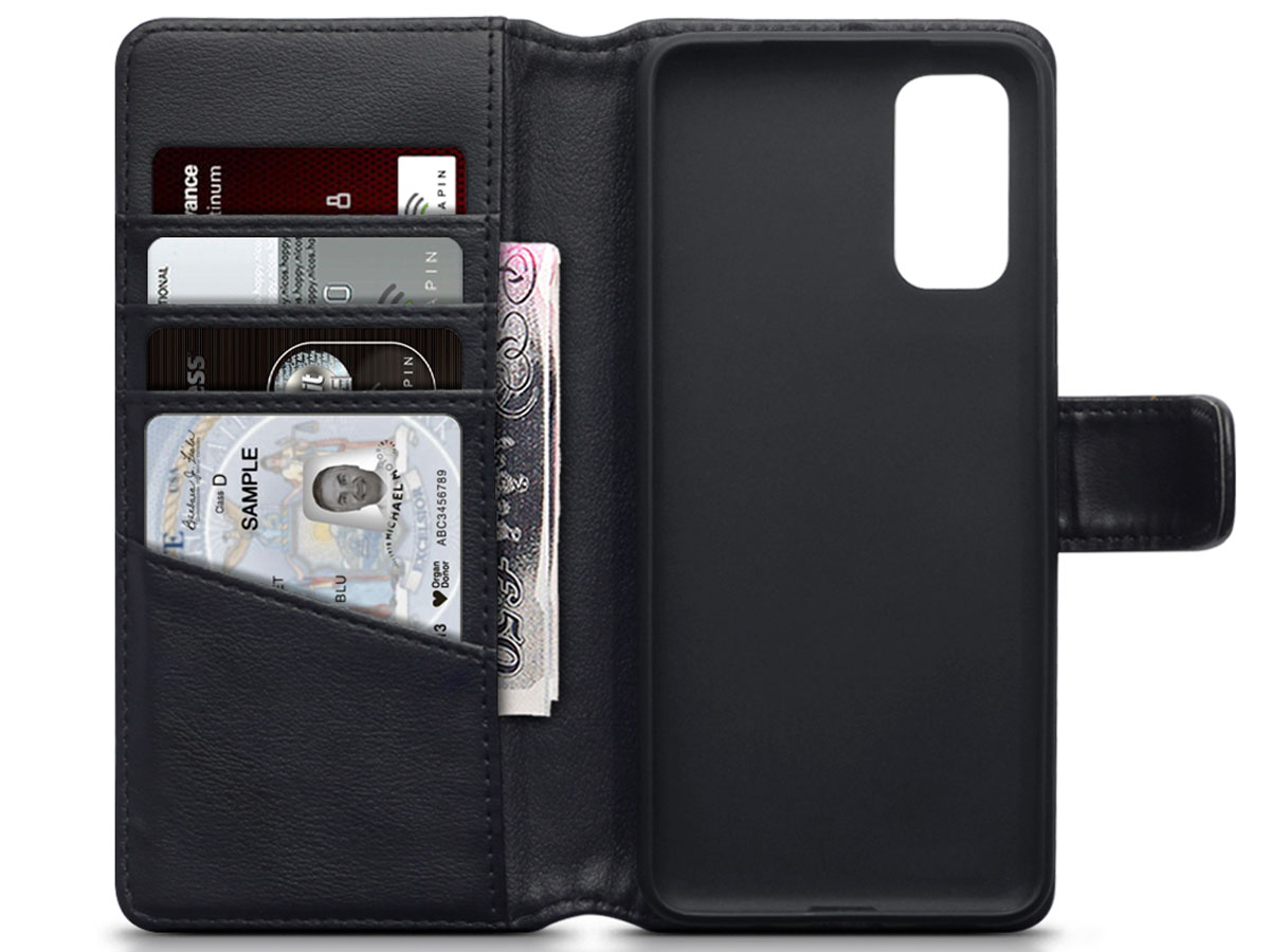CaseBoutique Wallet Case Leer Zwart - Galaxy S20 hoesje
