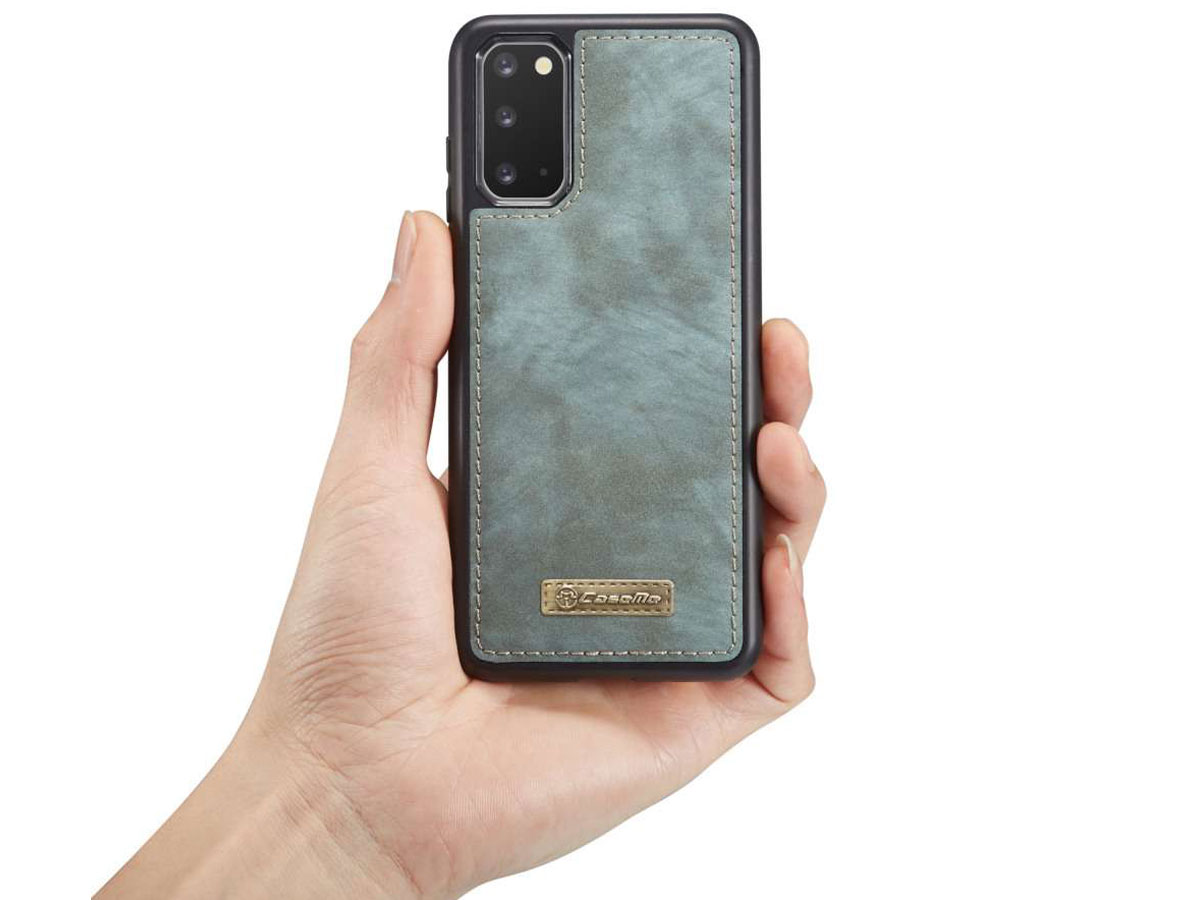 CaseMe 2in1 Wallet Ritsvak Case Blauw - Samsung Galaxy S20 Hoesje