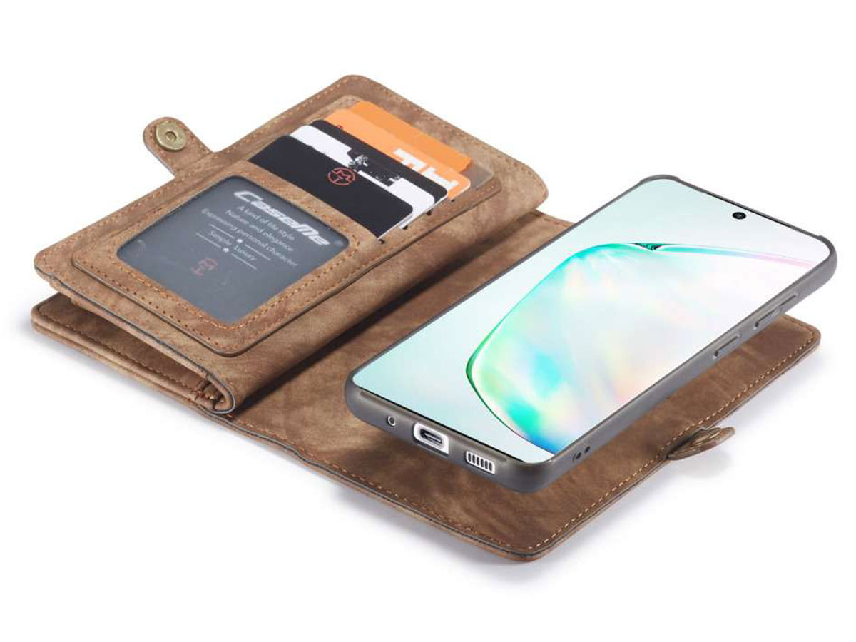 CaseMe 2in1 Wallet Ritsvak Case Bruin - Samsung Galaxy S20 Hoesje