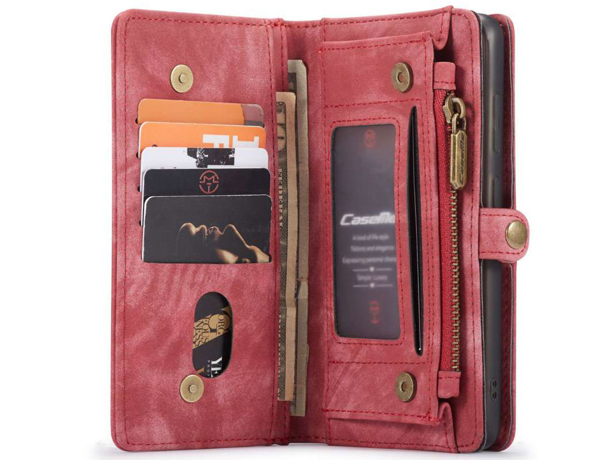 CaseMe 2in1 Wallet Ritsvak Case Rood - Samsung Galaxy S20 Hoesje