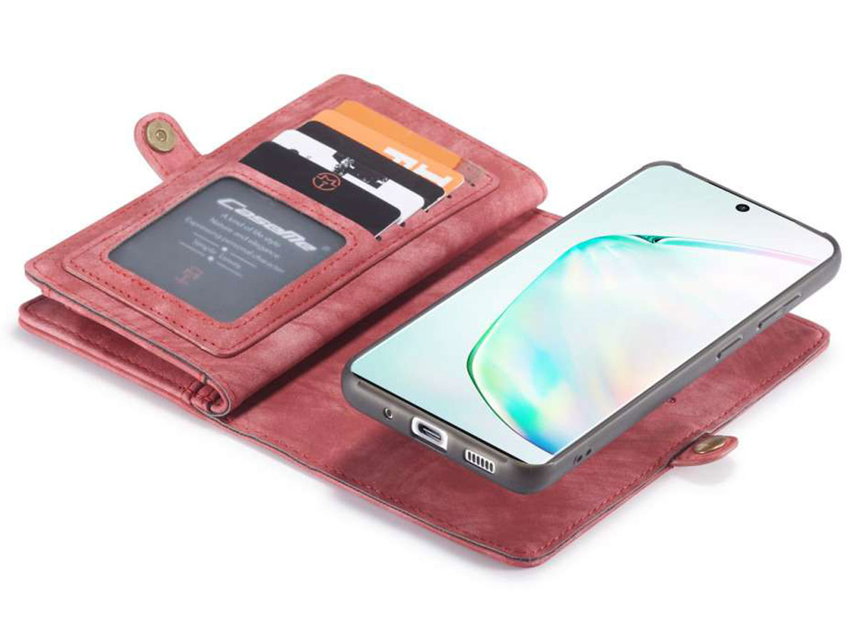 CaseMe 2in1 Wallet Ritsvak Case Rood - Samsung Galaxy S20 Hoesje