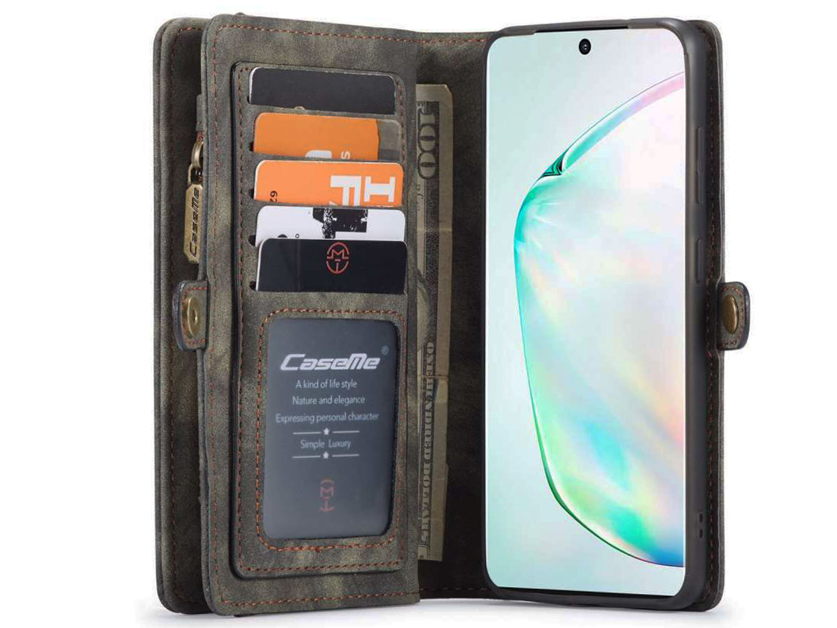 CaseMe 2in1 Wallet Ritsvak Case Zwart - Samsung Galaxy S20 Hoesje