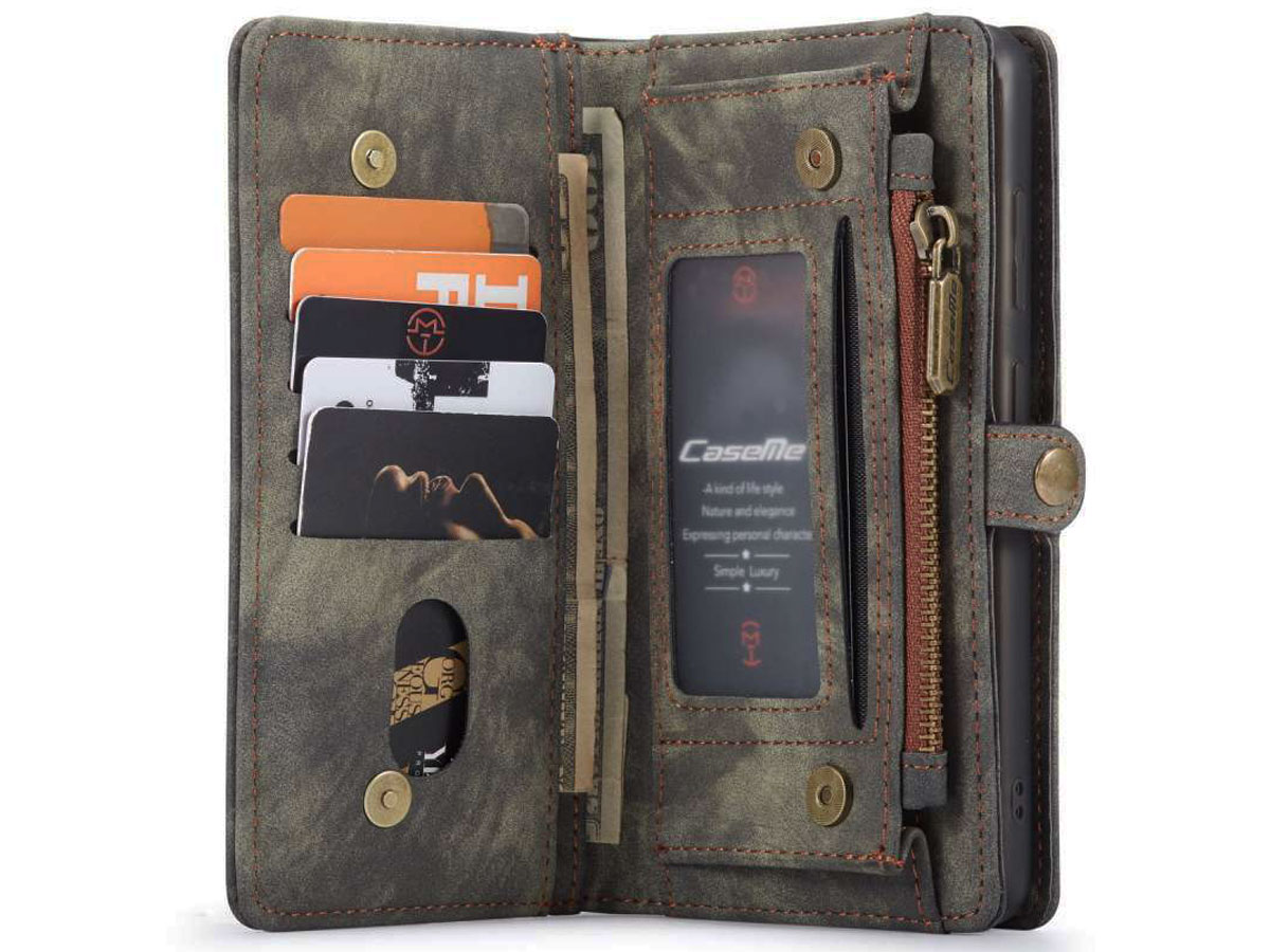 CaseMe 2in1 Wallet Ritsvak Case Zwart - Samsung Galaxy S20 Hoesje