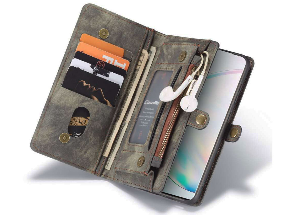 CaseMe 2in1 Wallet Ritsvak Case Zwart - Samsung Galaxy S20 Hoesje