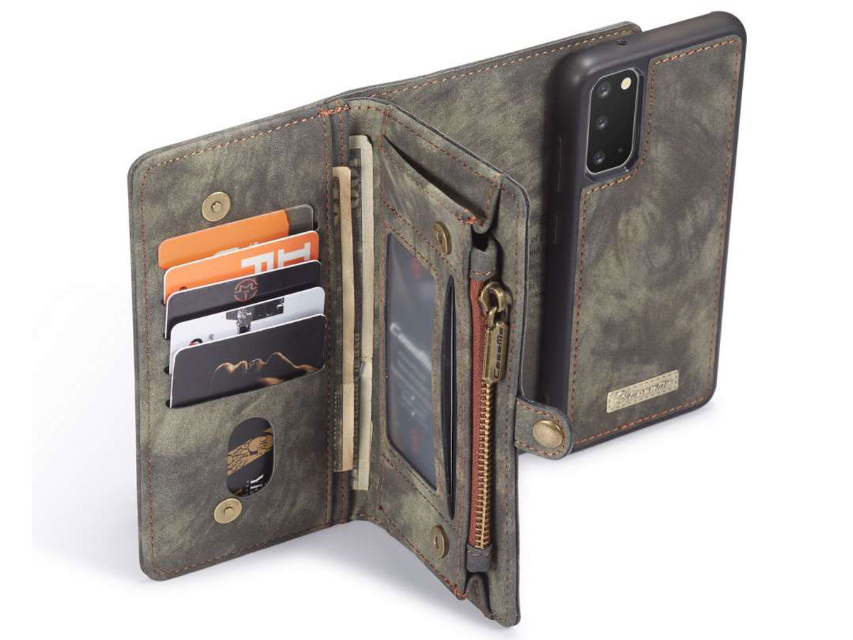 CaseMe 2in1 Wallet Ritsvak Case Zwart - Samsung Galaxy S20 Hoesje