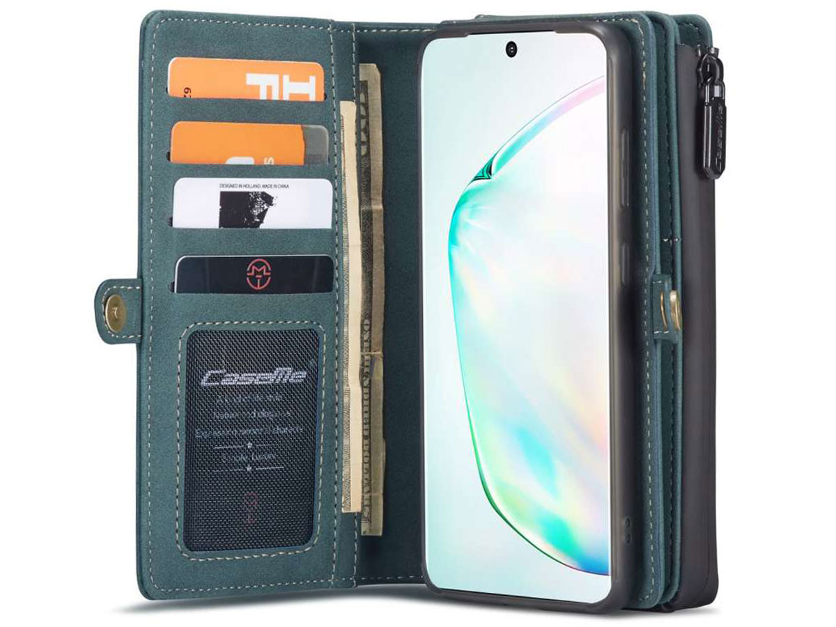 CaseMe Multi Wallet Ritsvak Case Blauw - Samsung Galaxy S20 Hoesje
