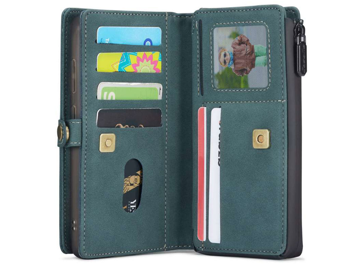 CaseMe Multi Wallet Ritsvak Case Blauw - Samsung Galaxy S20 Hoesje