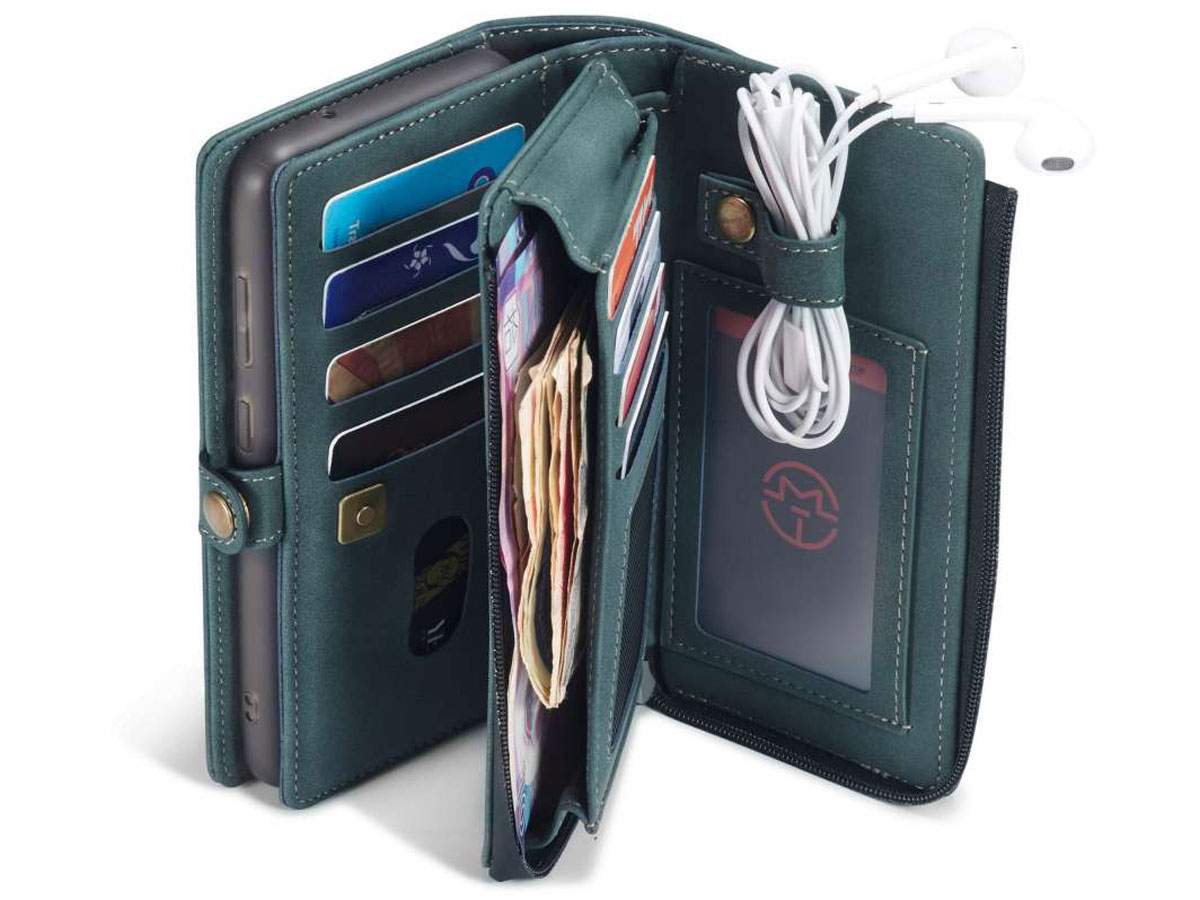 CaseMe Multi Wallet Ritsvak Case Blauw - Samsung Galaxy S20 Hoesje