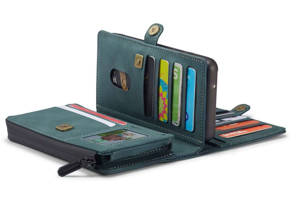 CaseMe Multi Wallet Ritsvak Case Blauw - Samsung Galaxy S20 Hoesje