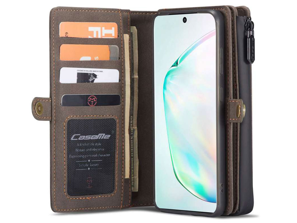 CaseMe Multi Wallet Ritsvak Case Bruin - Samsung Galaxy S20 Hoesje