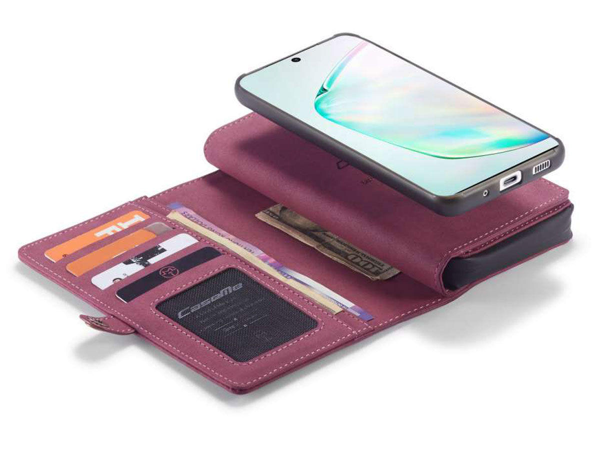 CaseMe Multi Wallet Ritsvak Case Rood - Samsung Galaxy S20 Hoesje