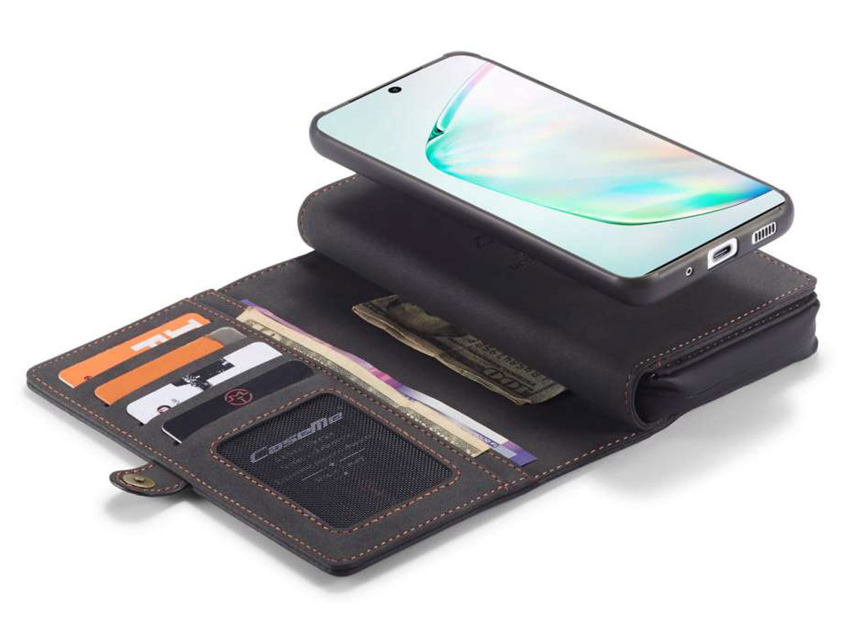 CaseMe Multi Wallet Ritsvak Case Zwart - Samsung Galaxy S20 Hoesje