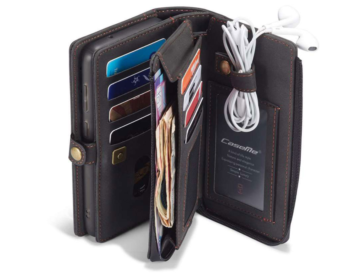 CaseMe Multi Wallet Ritsvak Case Zwart - Samsung Galaxy S20 Hoesje