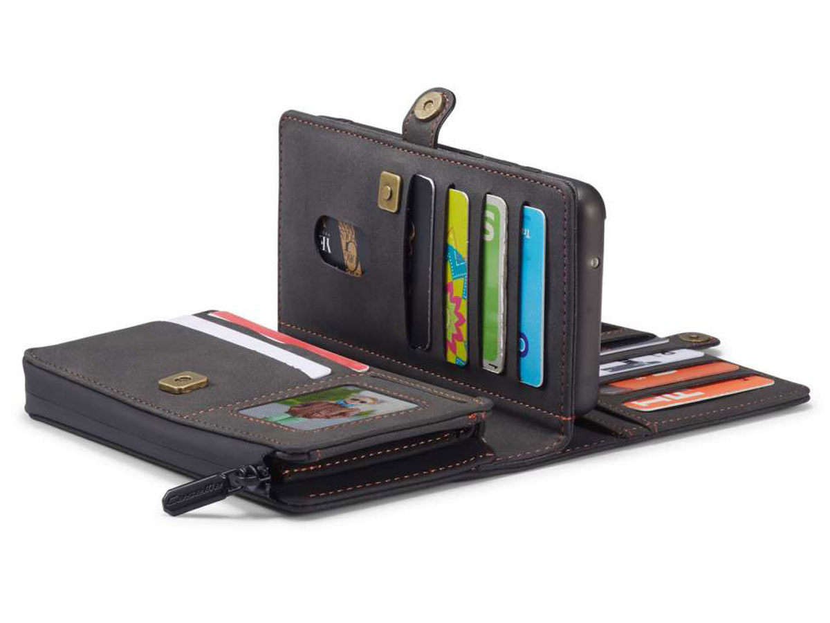 CaseMe Multi Wallet Ritsvak Case Zwart - Samsung Galaxy S20 Hoesje