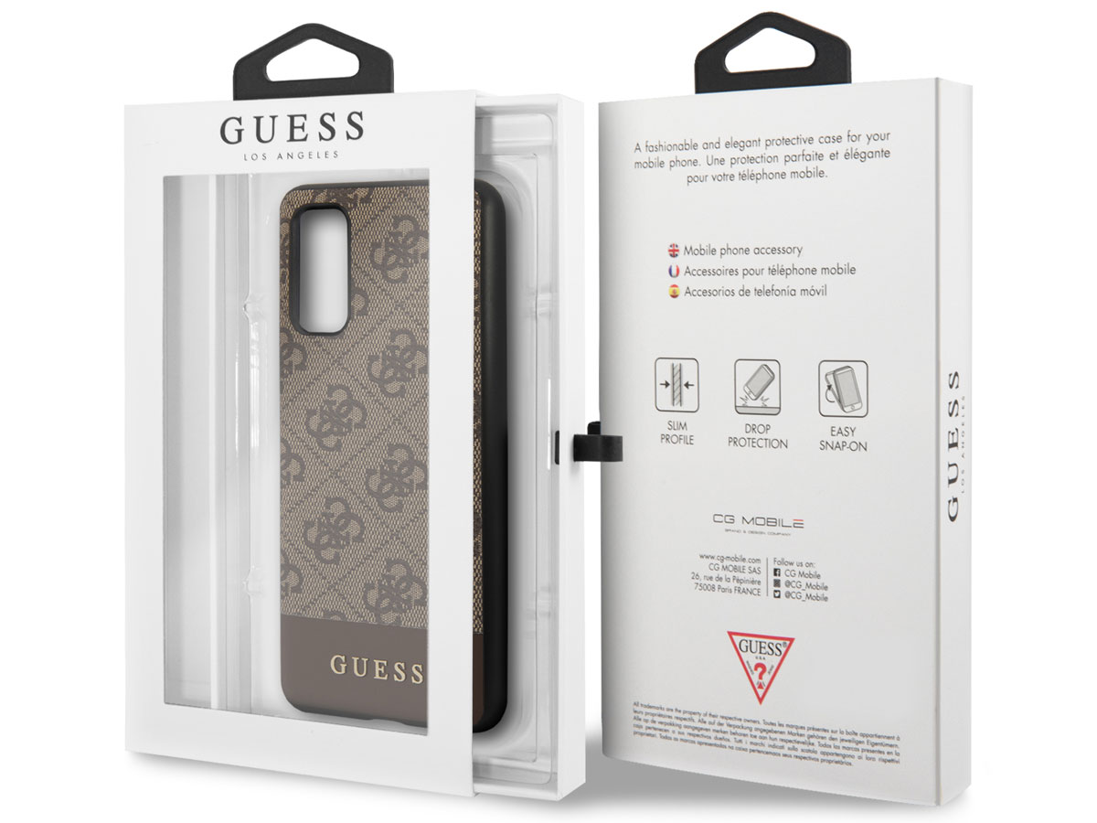 Guess 4G Monogram Case Bruin - Samsung Galaxy S20 hoesje