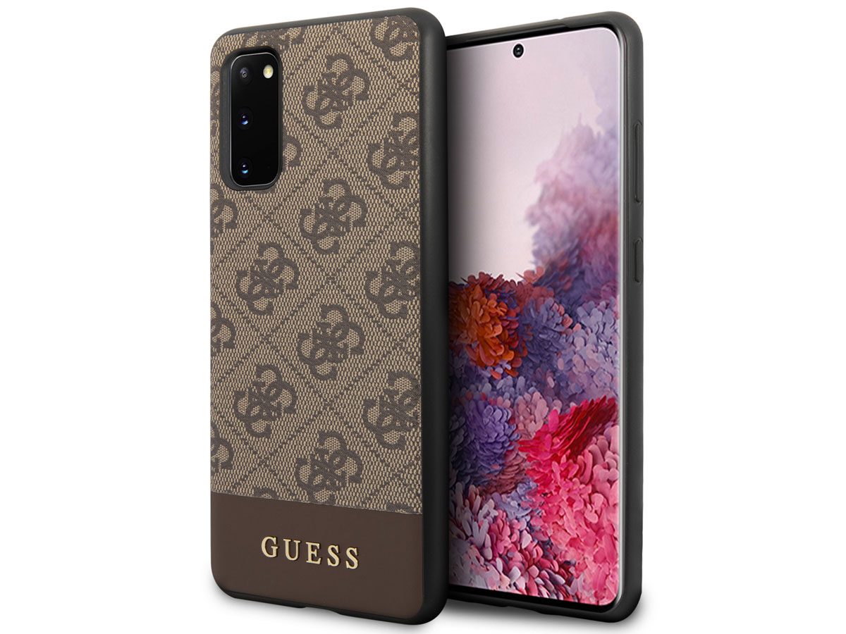 Guess 4G Monogram Case Bruin - Samsung Galaxy S20 hoesje