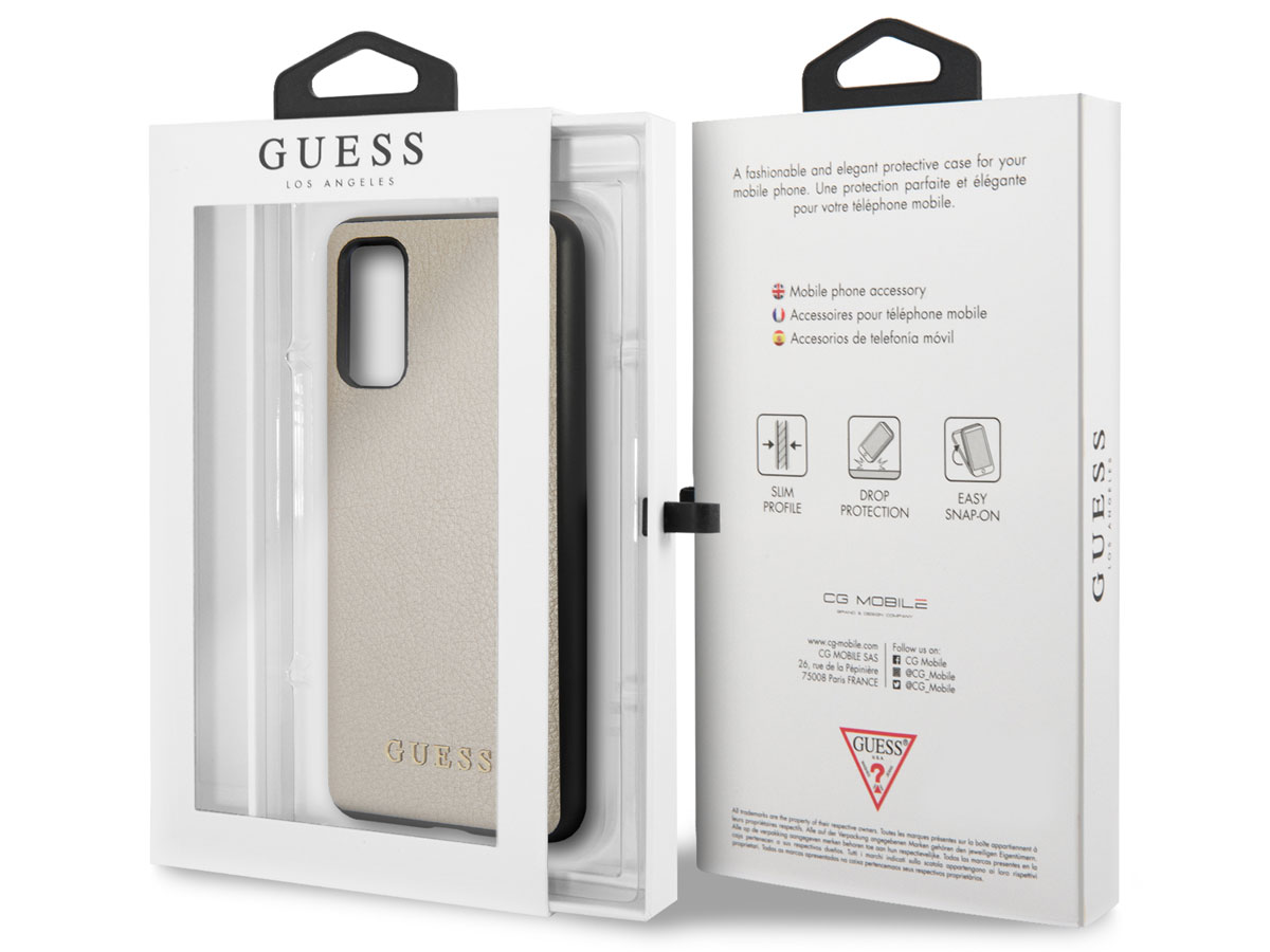 Guess Iridescent Case Goud - Samsung Galaxy S20 hoesje