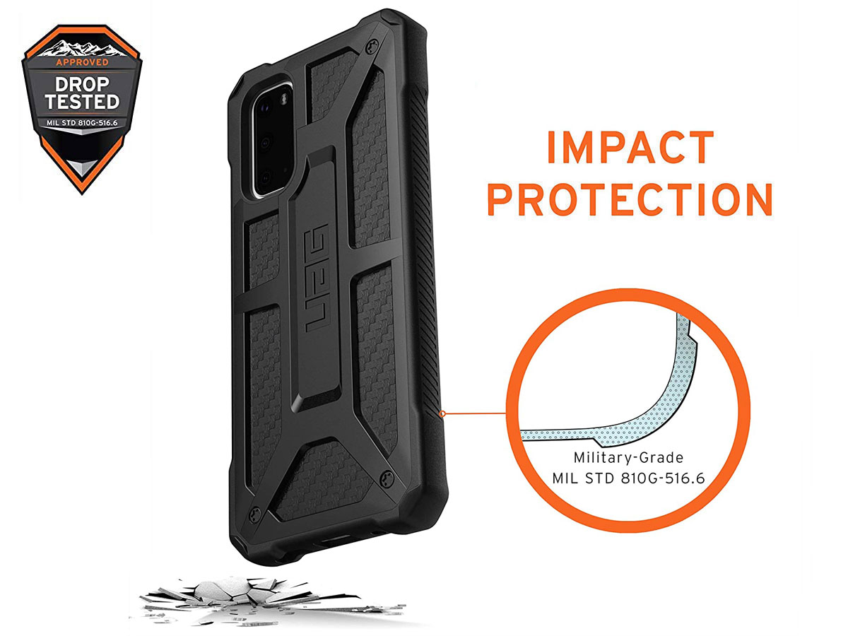 Urban Armor Gear Monarch Carbon - Samsung Galaxy S20 hoesje