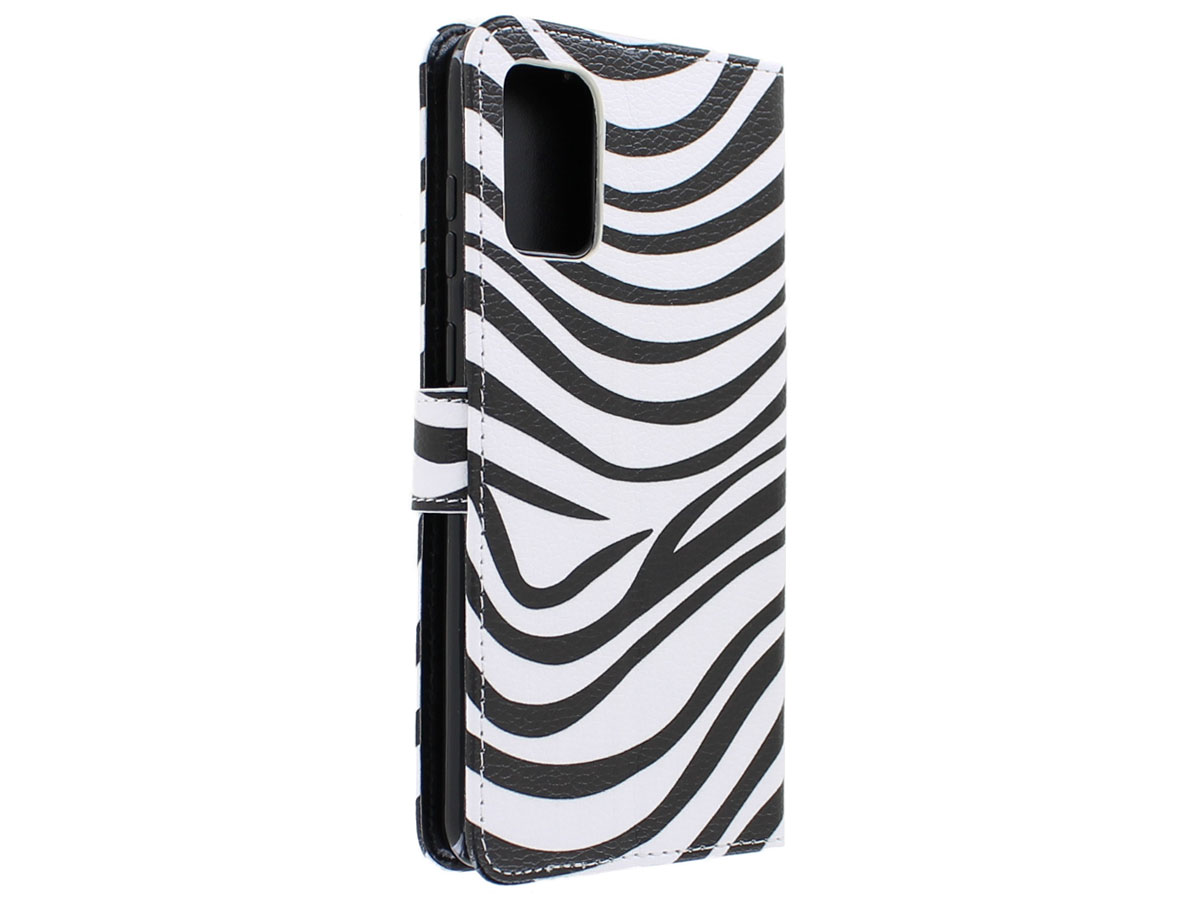 Book Case Mapje Zebra Print - Samsung Galaxy S20+ hoesje