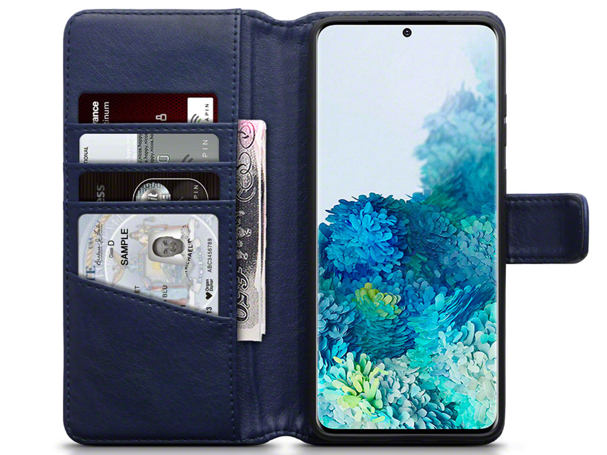 CaseBoutique Wallet Case Leer Blauw - Galaxy S20+ hoesje