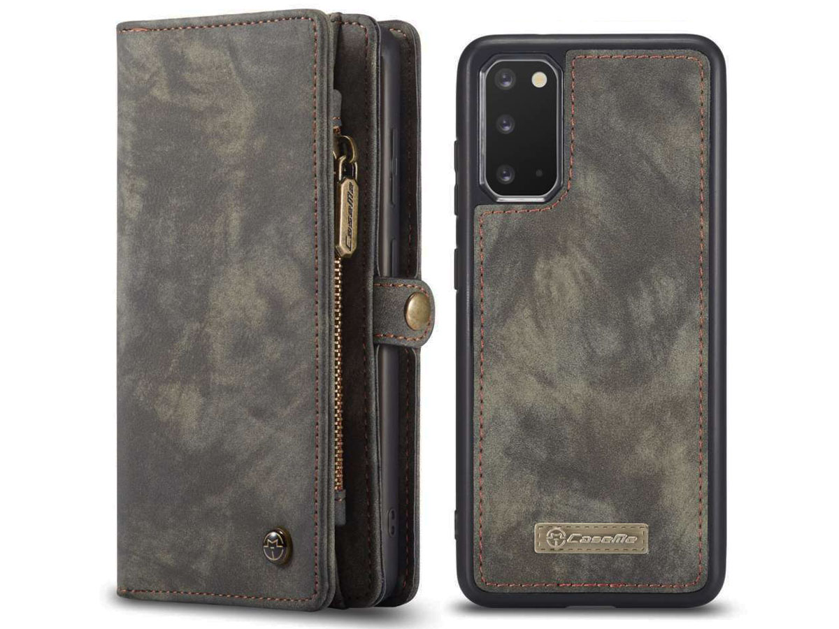 CaseMe 2in1 Wallet Ritsvak Case Zwart - Samsung Galaxy S20+ Hoesje