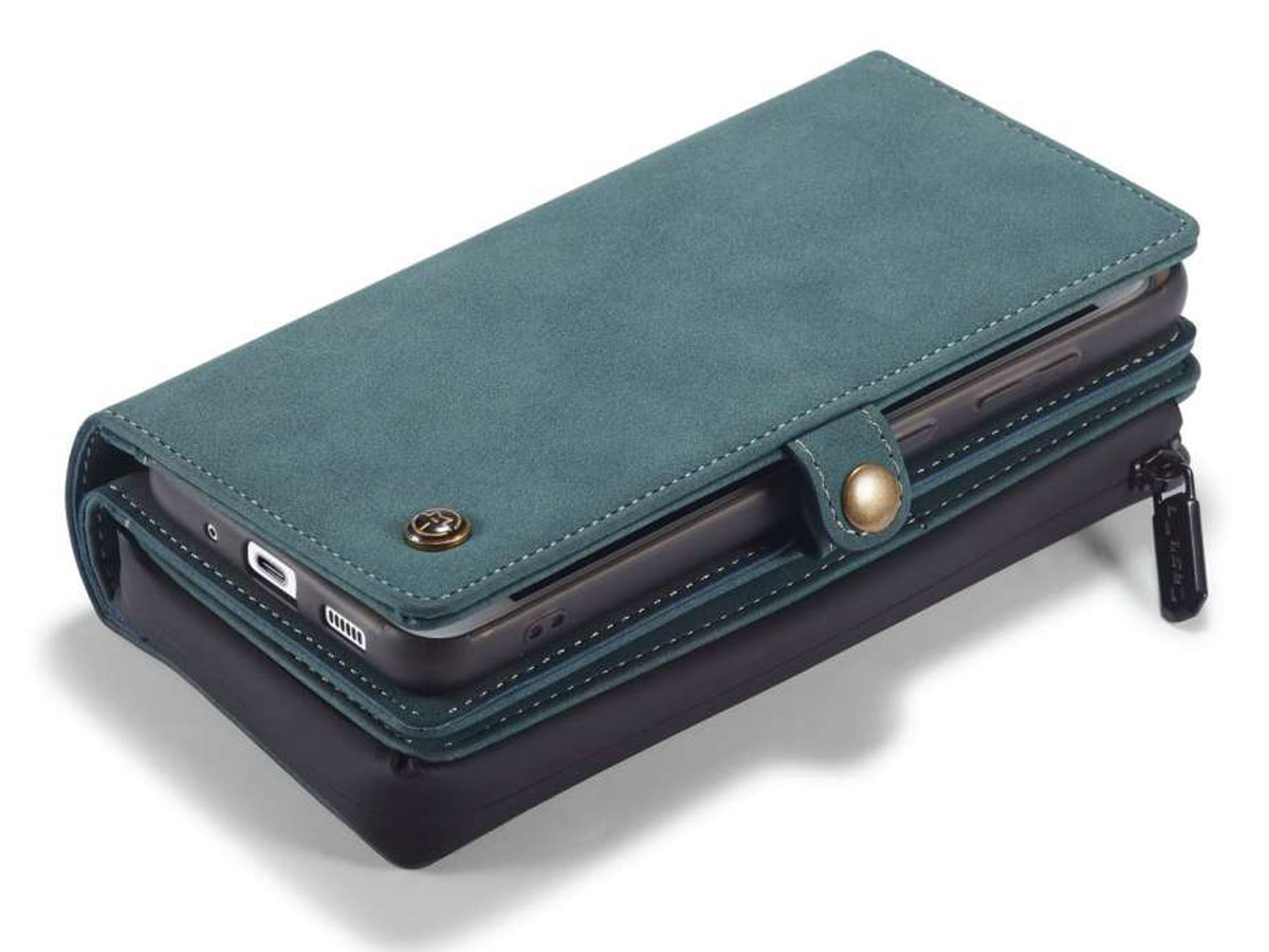 CaseMe Multi Wallet Ritsvak Case Blauw - Samsung Galaxy S20 Plus Hoesje