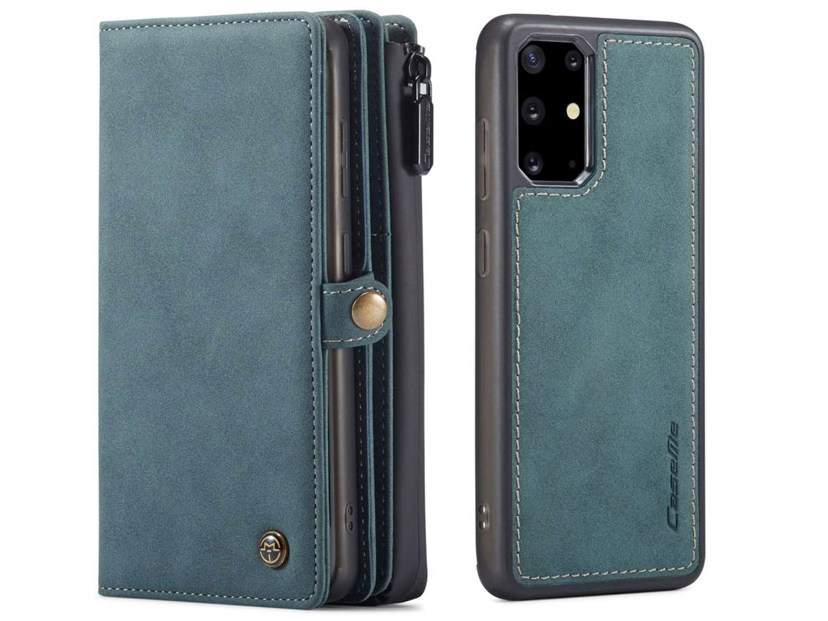 CaseMe Multi Wallet Ritsvak Case Blauw - Samsung Galaxy S20 Plus Hoesje