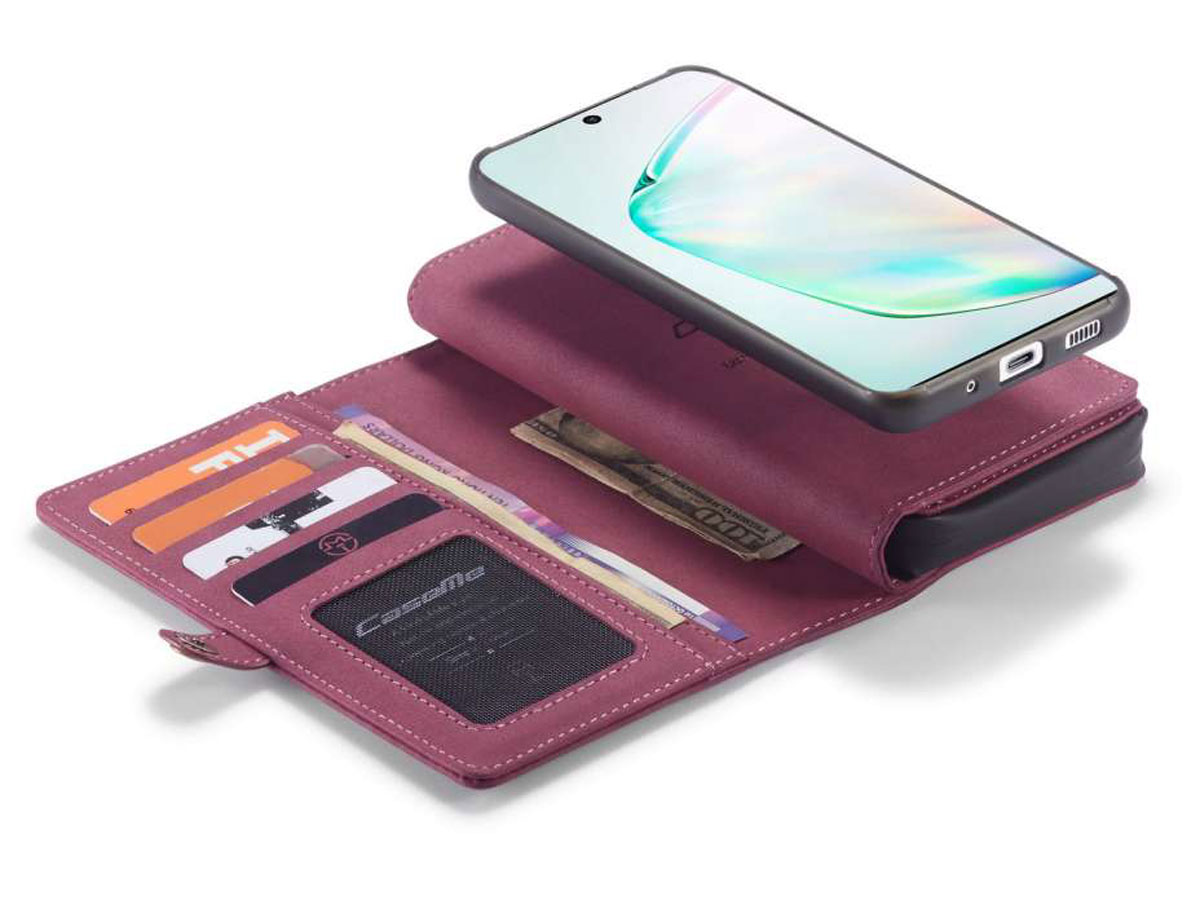 CaseMe Multi Wallet Ritsvak Case Rood - Samsung Galaxy S20 Plus Hoesje