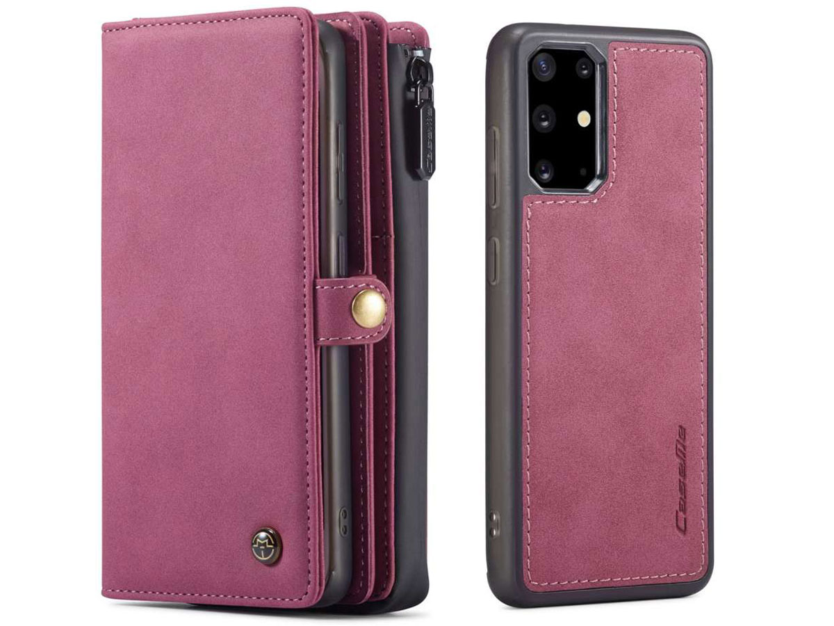 CaseMe Multi Wallet Ritsvak Case Rood - Samsung Galaxy S20 Plus Hoesje