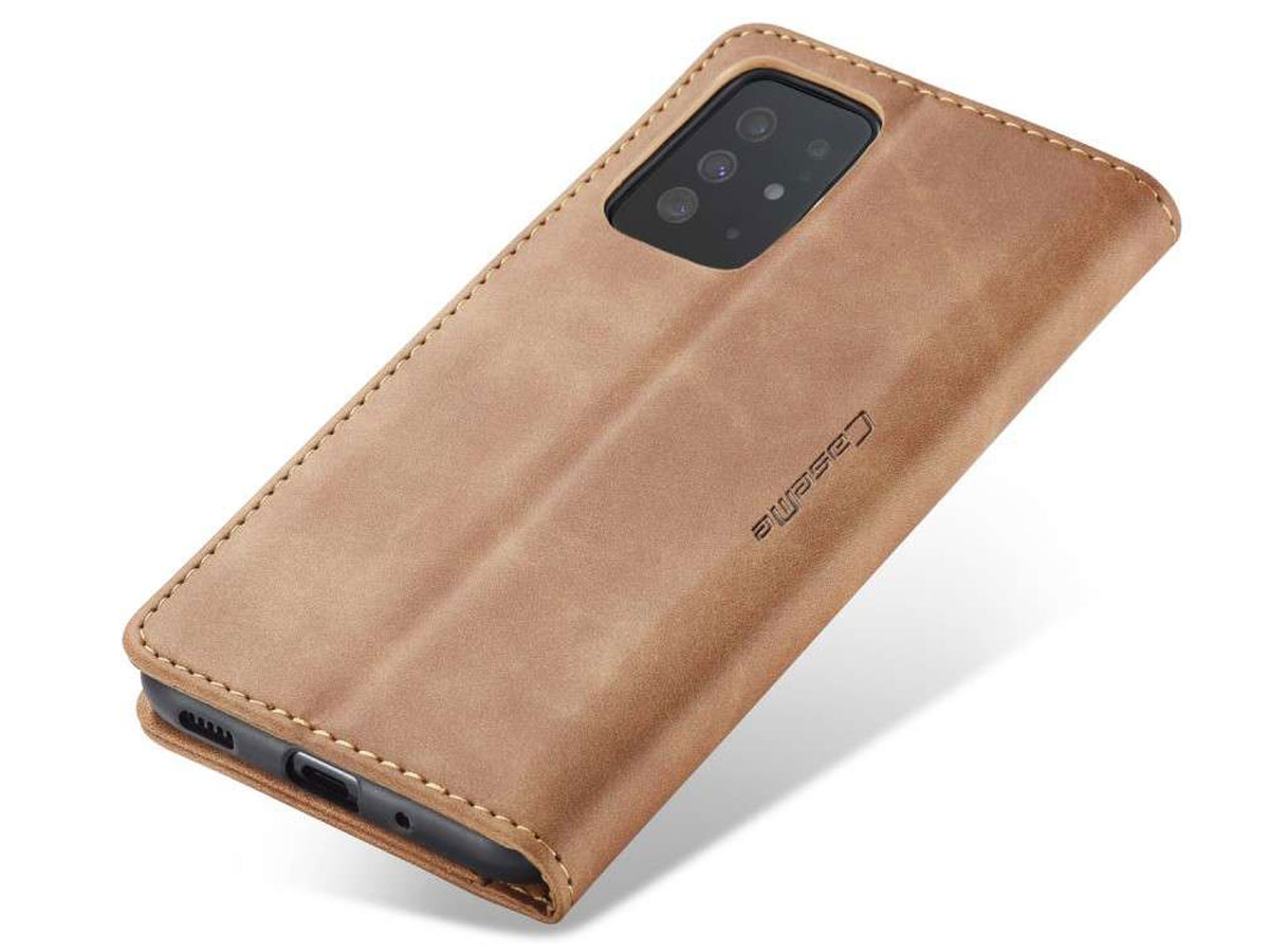 CaseMe Vintage BookCase Tan - Samsung Galaxy S20+ hoesje