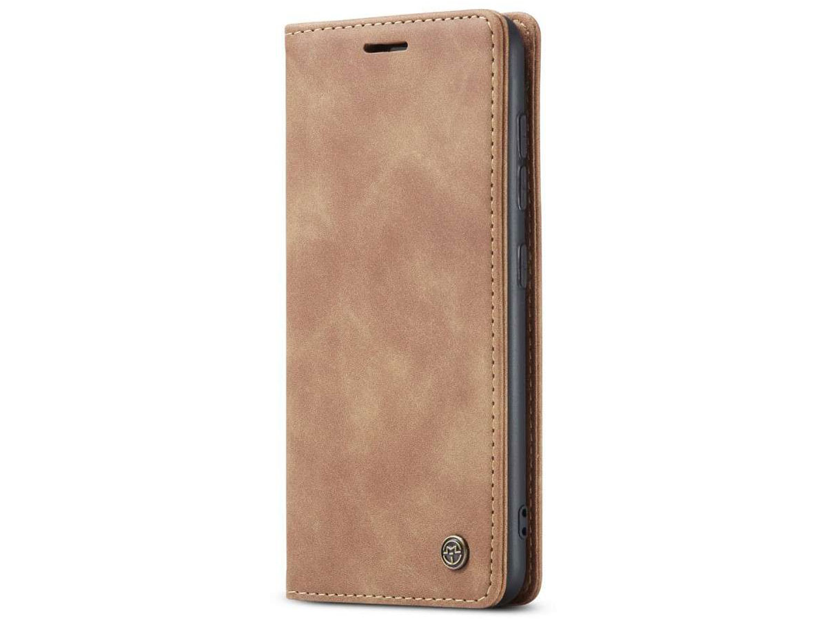 CaseMe Vintage BookCase Tan - Samsung Galaxy S20+ hoesje