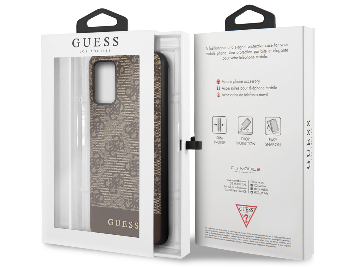 Guess 4G Monogram Case Bruin - Samsung Galaxy S20+ hoesje