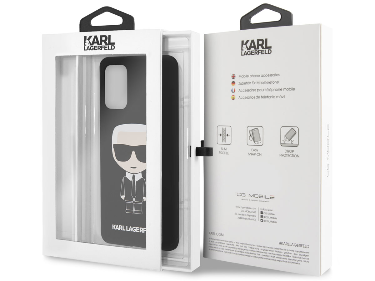 Karl Lagerfeld Iconic Case Zwart - Samsung Galaxy S20+ hoesje