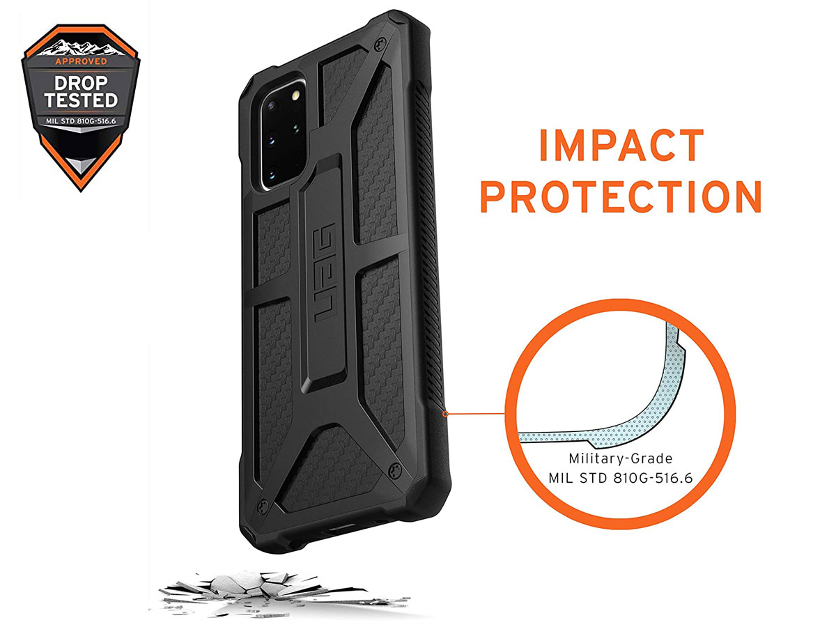 Urban Armor Gear Monarch Carbon - Samsung Galaxy S20+ hoesje