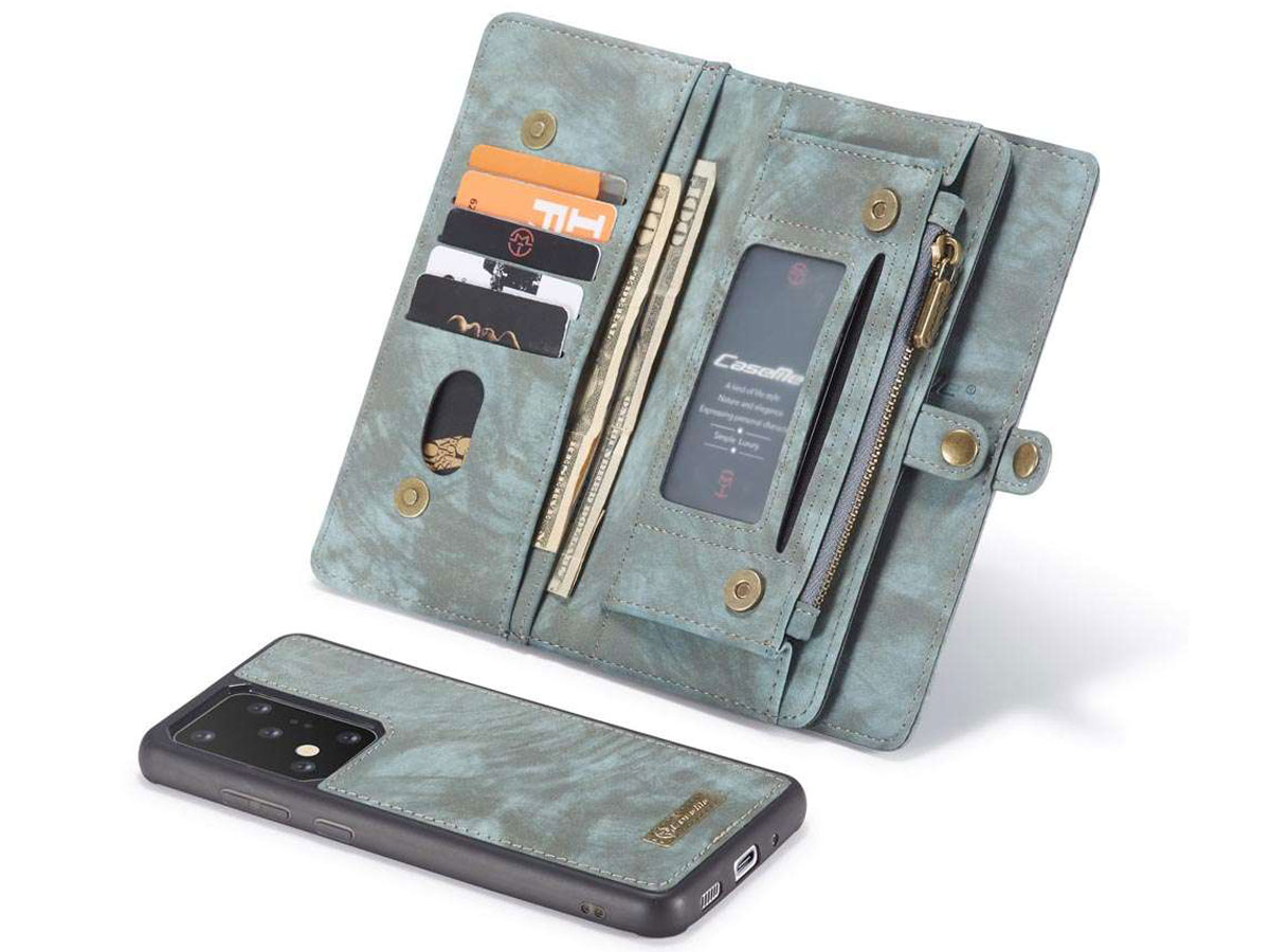 CaseMe 2in1 Wallet Ritsvak Case Blauw - Samsung Galaxy S20 Ultra Hoesje