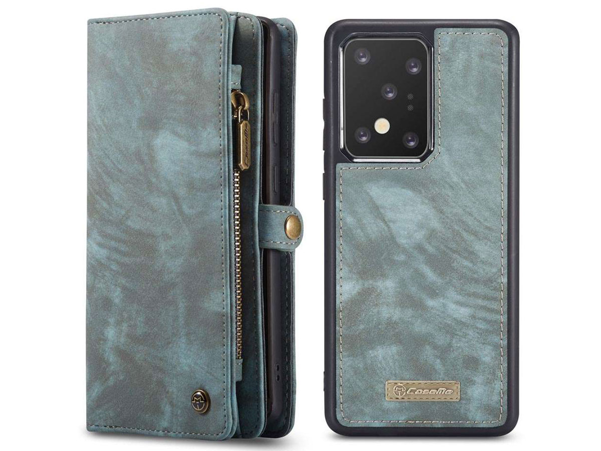 CaseMe 2in1 Wallet Ritsvak Case Blauw - Samsung Galaxy S20 Ultra Hoesje