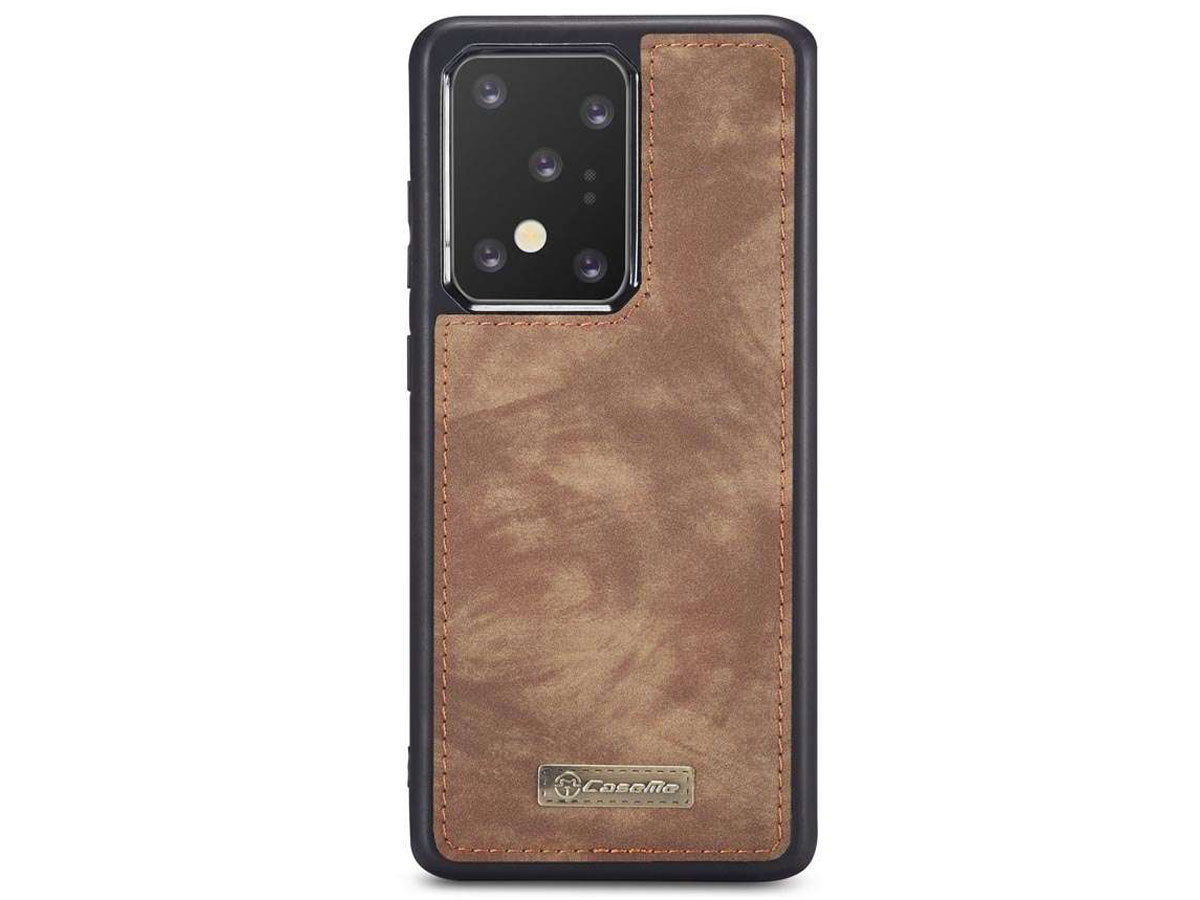 CaseMe 2in1 Wallet Ritsvak Case Bruin - Samsung Galaxy S20 Ultra Hoesje