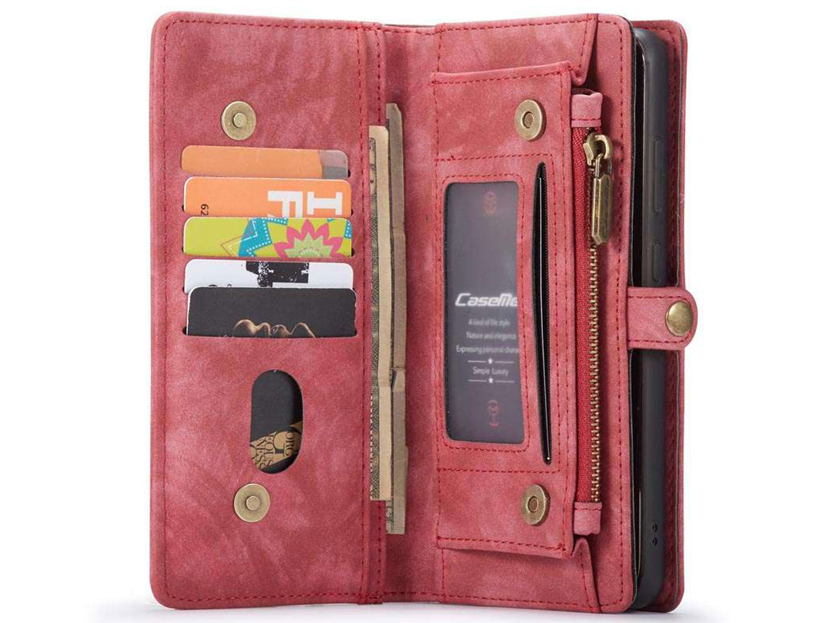 CaseMe 2in1 Wallet Ritsvak Case Rood - Samsung Galaxy S20 Ultra Hoesje