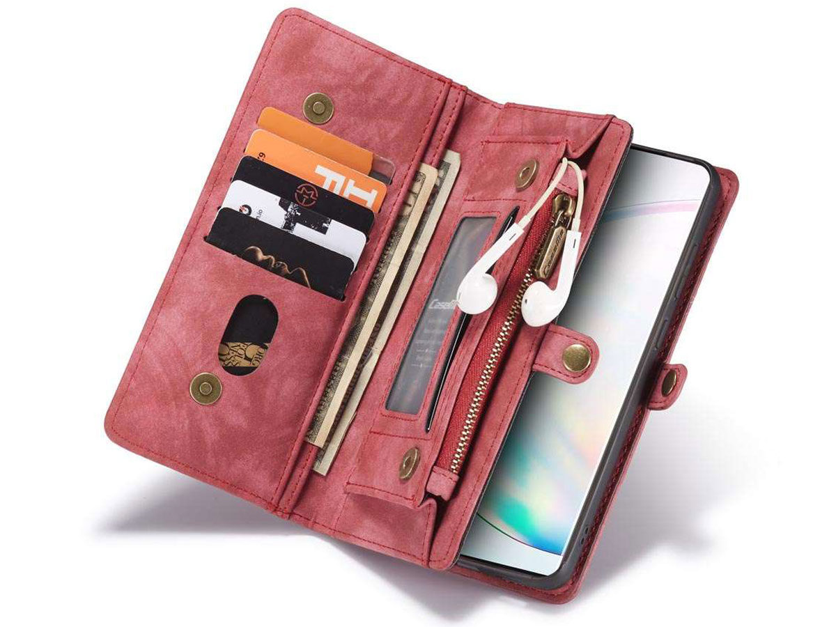 CaseMe 2in1 Wallet Ritsvak Case Rood - Samsung Galaxy S20 Ultra Hoesje